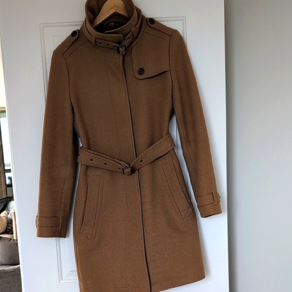 Burberry Brit Wool Belted Coat  - Rushworth Style Camel Size 10 USA